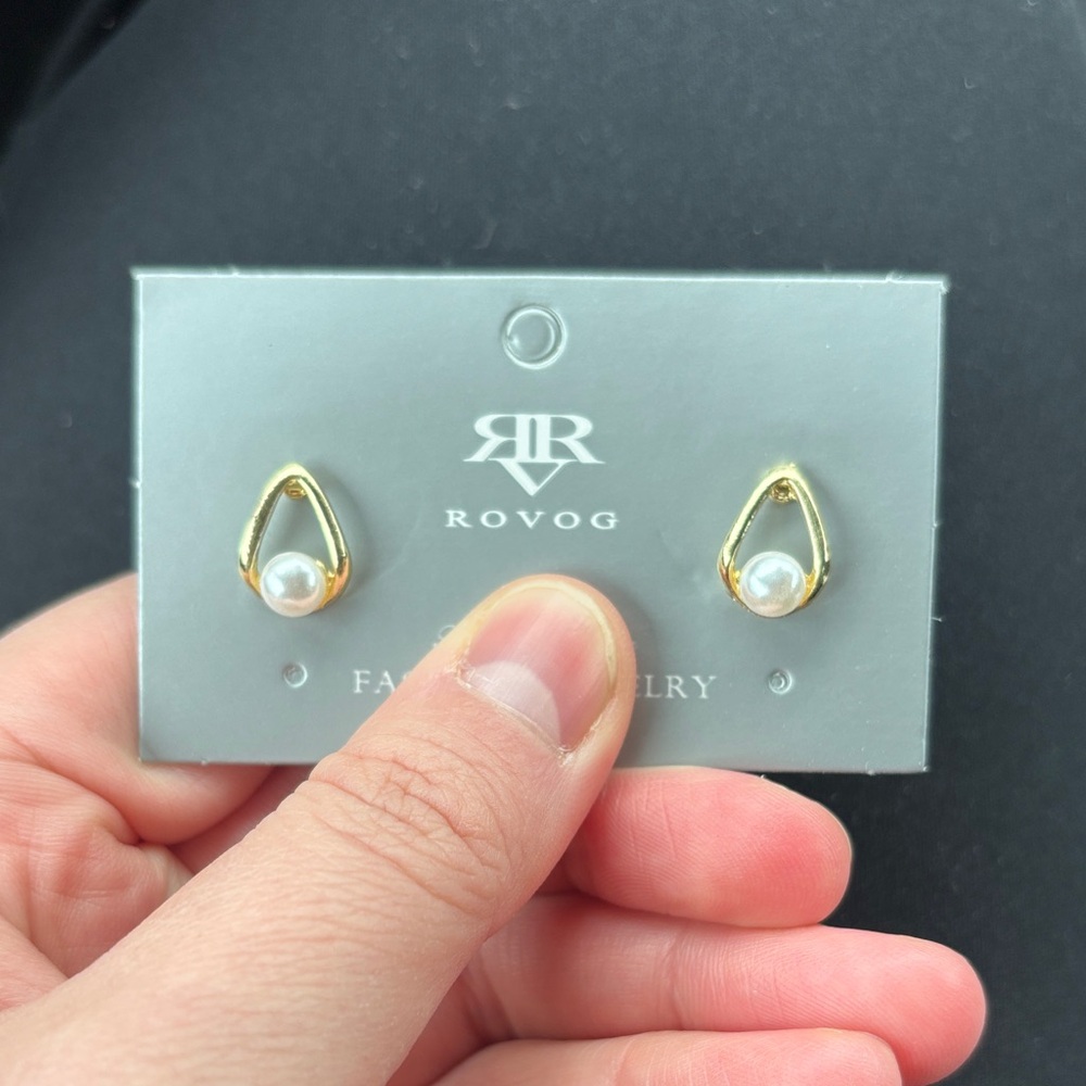 OVO Gold Teardrop Pearl Earrings